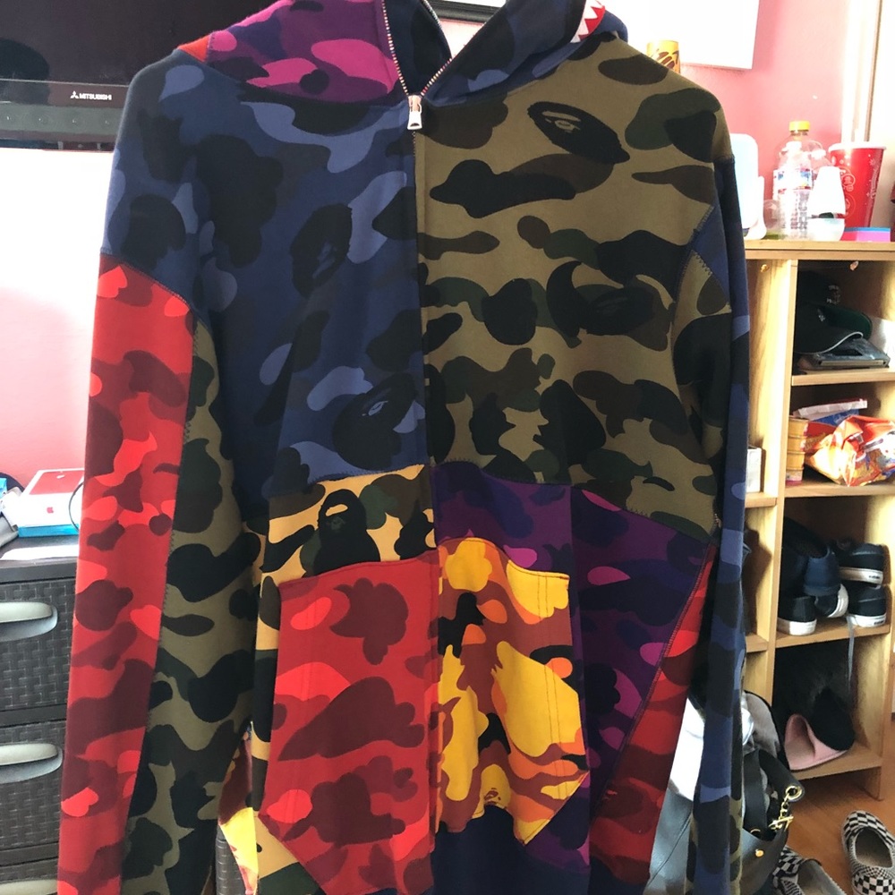 Bape Mix Camo Shark Hoodie
